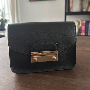 Furla Handbag, black, leather, condition: excellent.